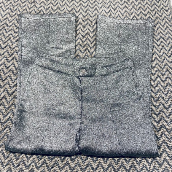 Weissman  Metallic Silver Dance Costume 2-Piece Suit (Blazer & Pants) - Picture 8 of 15